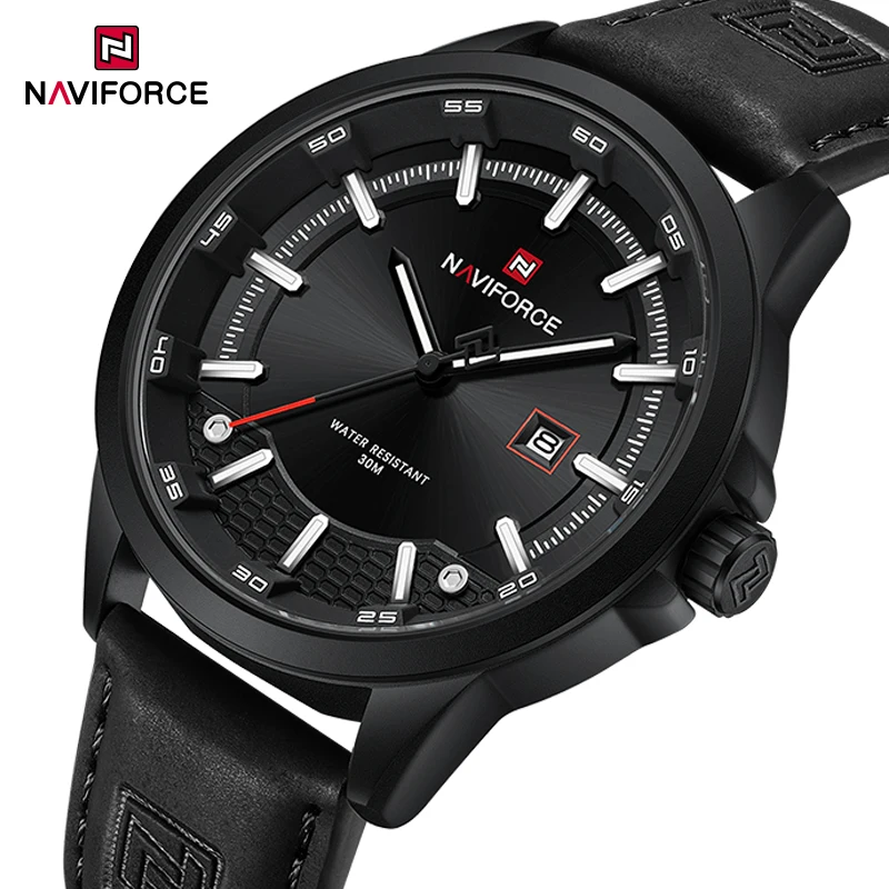 NAVIFORCE New Trend Fashion Brand Men's Quartz Calendar Sports Watches 30M Waterproof Casual Genuine Band Man Classic Wristwatch