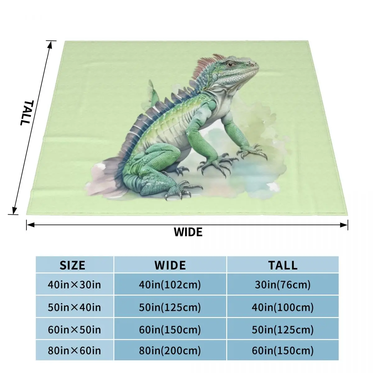 watercolor style, animal sticker Animals Series - cute iguana - pleasant iguana - animal wearing clothes Throw Blanket