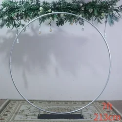 7ft(210cm) Wedding Decoration Backdrop Stand Round Photography Backdrops Outdoor Background Frame Balloon Arch Collapsible Shelf