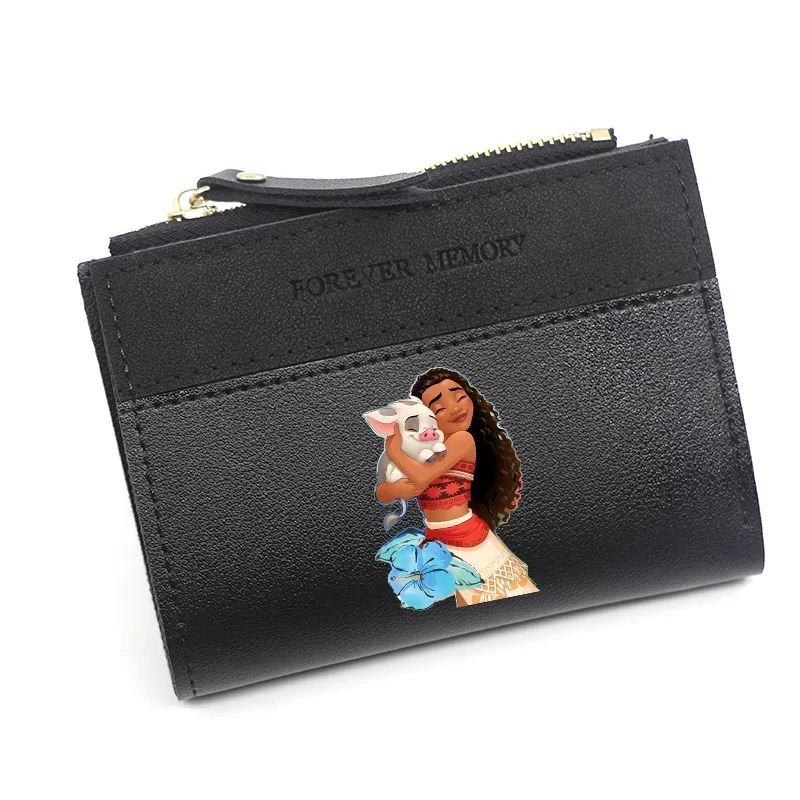 Moana Wallet Short Coin Purse Printing A-Z Letters Card Holder Handbag Ladies Small Wallets Female Hasp Clutch Money Bag Gifts