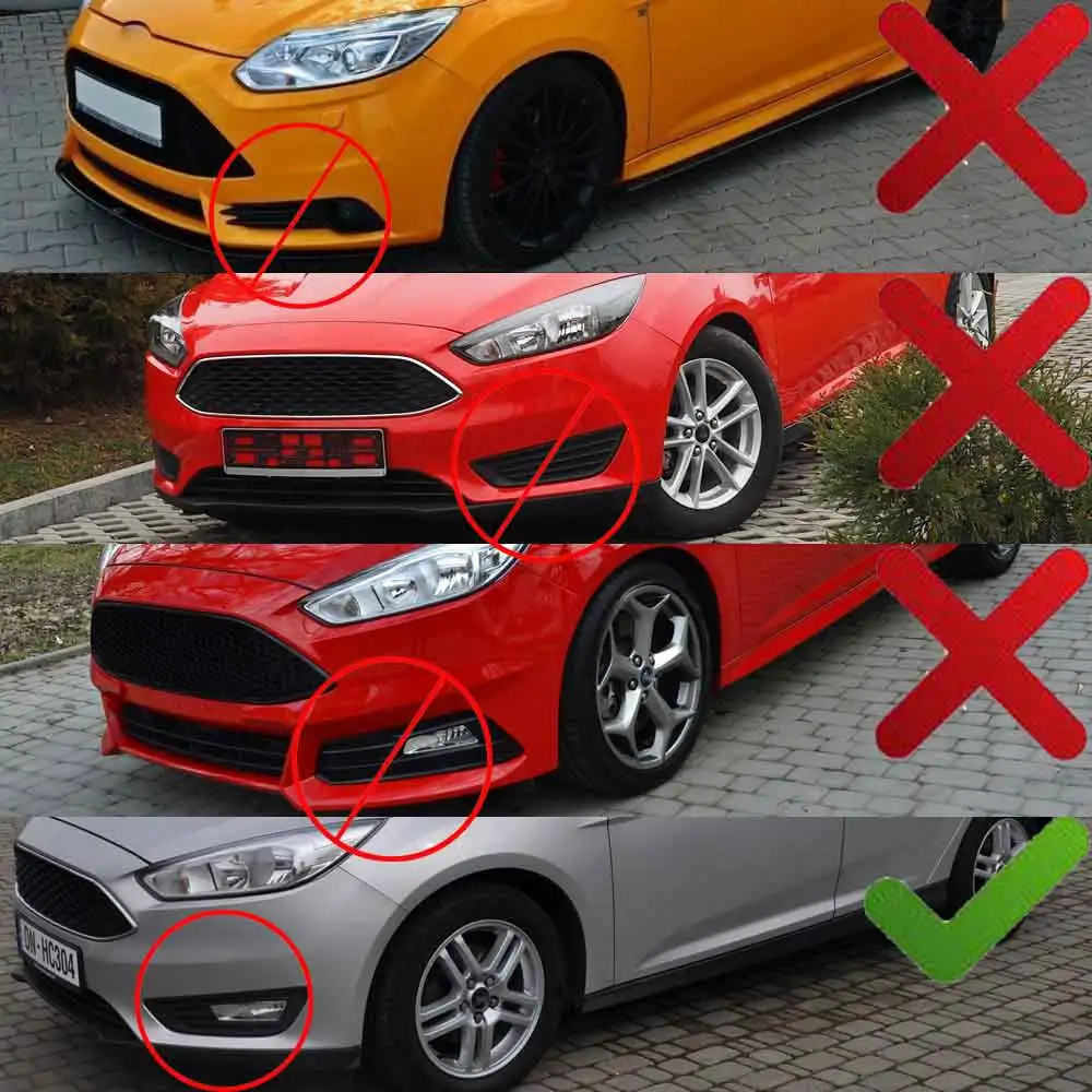 Front Bumper Fog Light Cover Grill For Ford Focus MK3 S SE Sedan 2015 2016 2017 2018 Honeycomb Foglamp Frame Hood Grille Tools