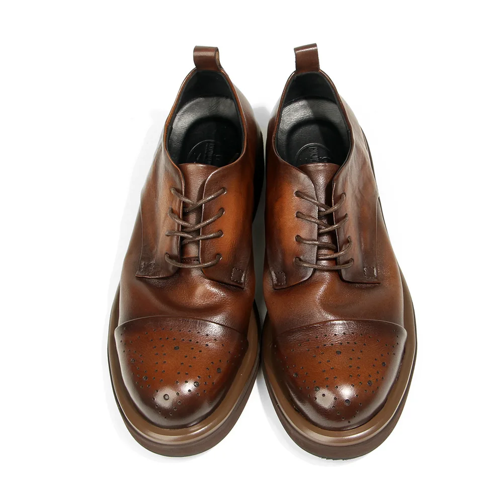 Top Qualität Echtes Leder Männer Brogues Oxford Retro Design Handgemachte Männer Hochzeit Formale Soziale Leder Schuhe