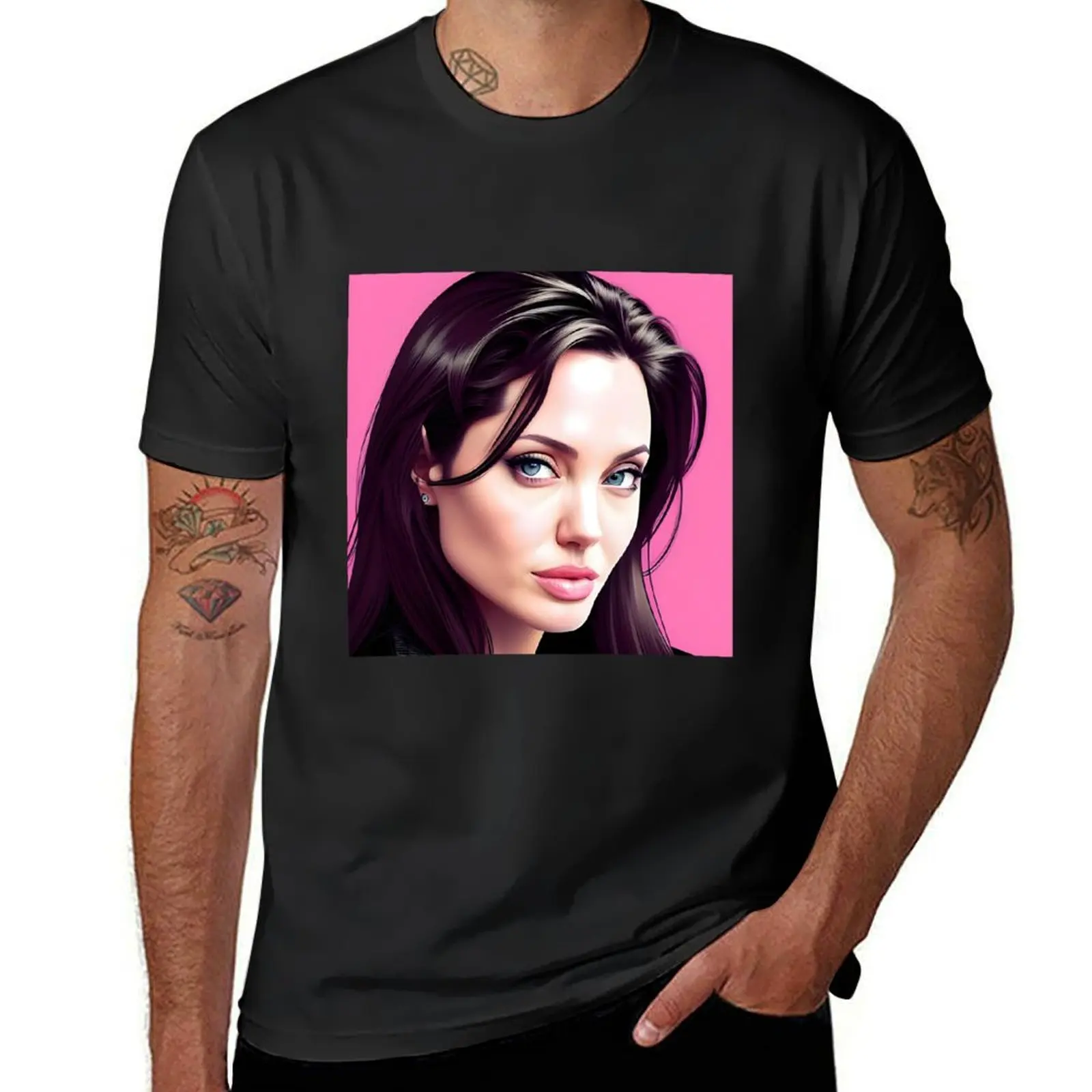 Angelina Jolie - Iconic Beauty T-Shirt funnys new edition customs heavyweights mens t shirt