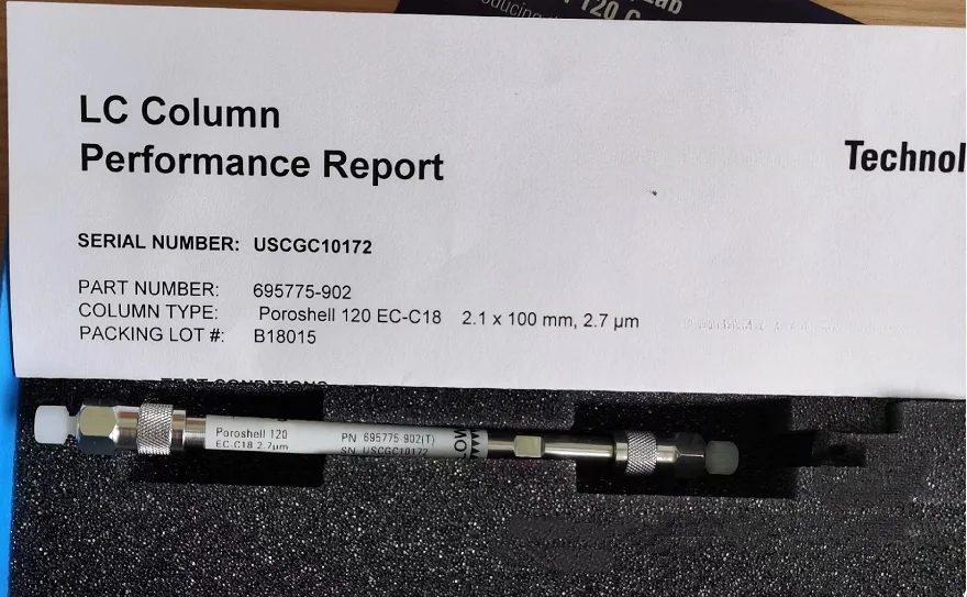 

For Agilent 695775-902 Liquid Chromatography Column Poroshell EC-C18 2.1x100, 2.7um