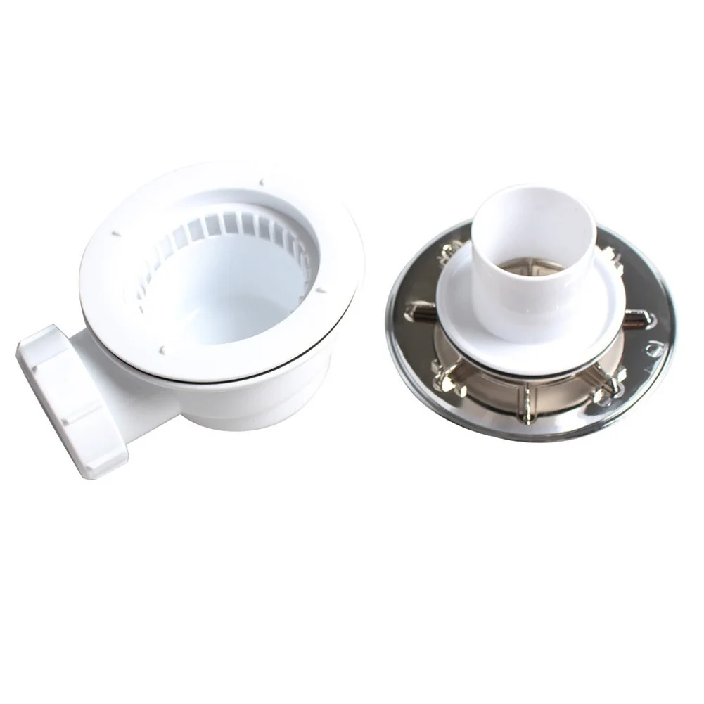 Modern Shower PVC Drain Pipe Floor Drains Base ABS Chrome Plated Water Seal Anti Smell Cover Pipe Valve For 82-90mm