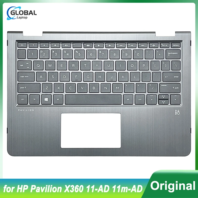 

Original New US Keyboard for HP Pavilion X360 11-AD 11m-AD Laptop Palmrest Upper Top Cover Case Replacement English 920401-001