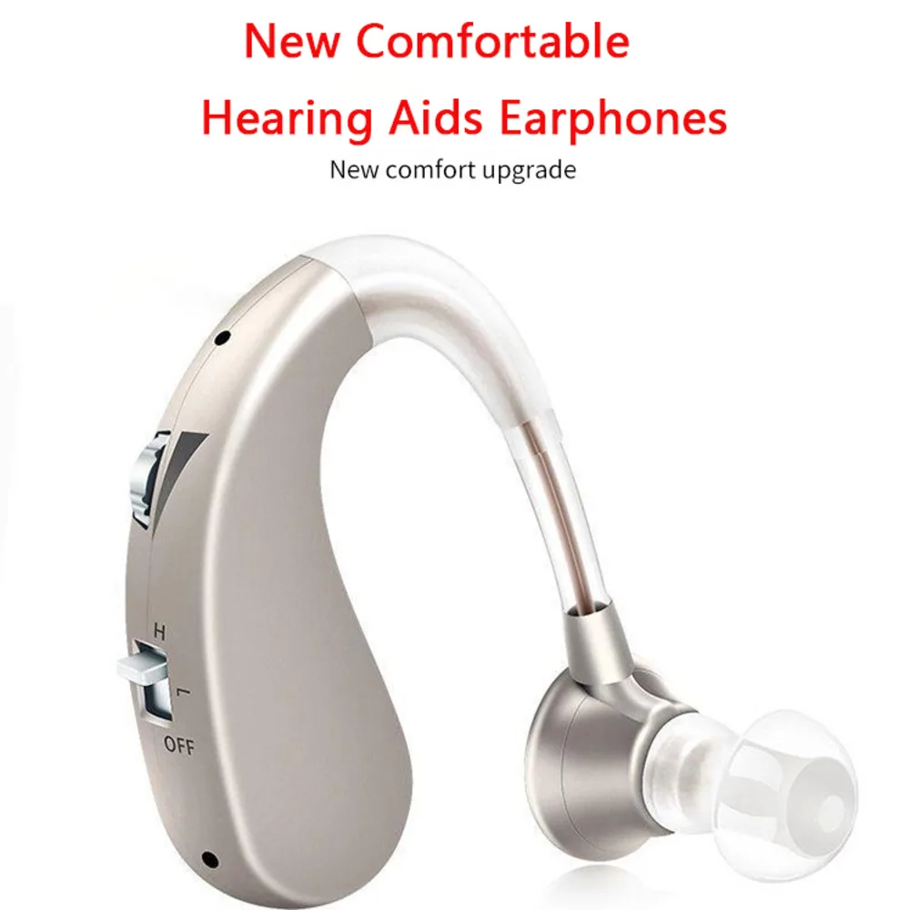 

NEW Hearing Aid Earphones Ear Hook Charging Comfort Assisted Listening Headset Adjustable Dual Sound Earbuds For Elderly People