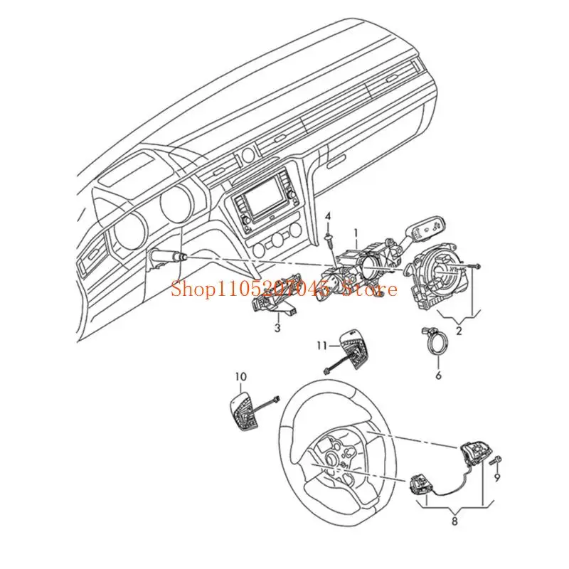 37cd Vehicle Shock Resistant Steering Wheel Button Light Upgraded Featuring High Brightness For Clear Visibilities 5G0959442N