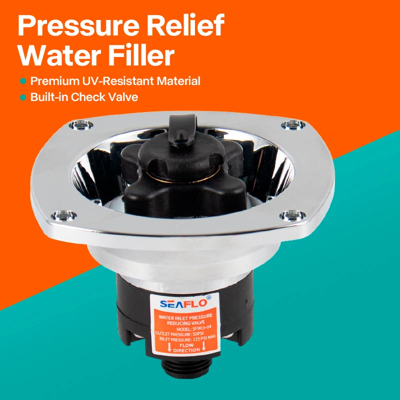 1pc RV Pressure Reducing Water Inlet Caravan City Water Filler with Check Valve for Camper Motorhome