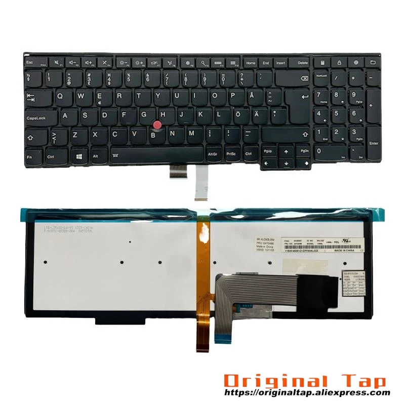 SE Swedish Finnish Backlit Keyboard for Lenovo Thinkpad T540p W540 W541 T550 W550s T560 P50s 04Y2413 04Y2491