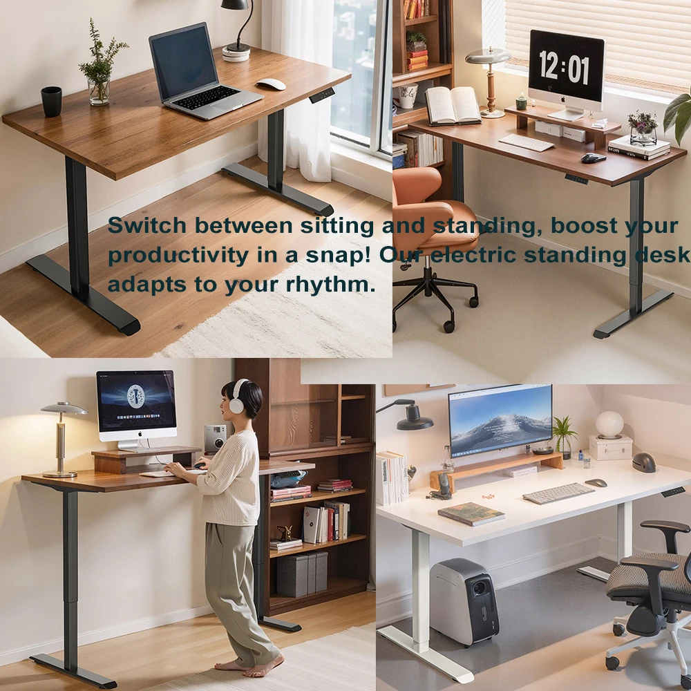 Dual Motor Computer Standing Desk Office Electric Stand up Desk Sit Stand Desk Frame Height Adjustable