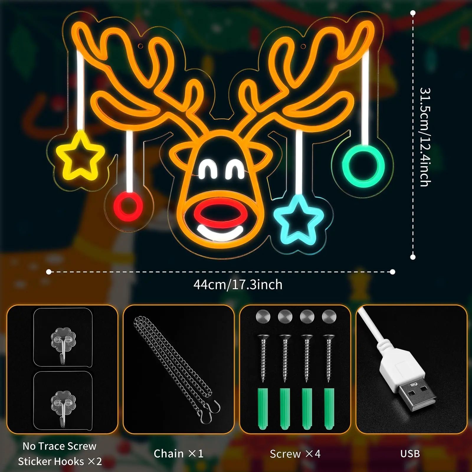 عيد الميلاد الأيائل النيون أدى أضواء عيد ميلاد سعيد الغزلان تسجيل زينة لغرفة النوم الشتاء المنزل عطلة حزب هدايا الاطفال