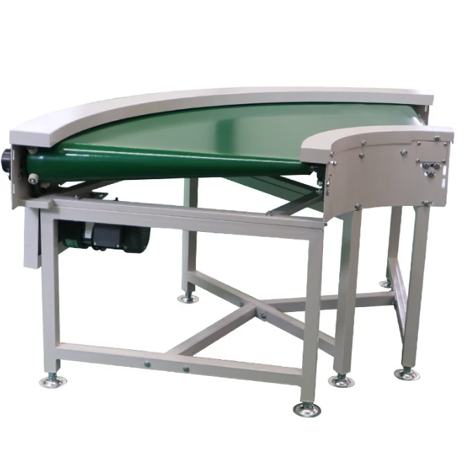 The best-selling Chinese automatic 90-180 degree arc angle belt conveyor is used for warehouse transportation lines.