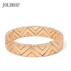 Spring Summer Trendy Gold Color Bangle For Women Colorful V Shape Beads Elastic Bracelets Jewelry Gift