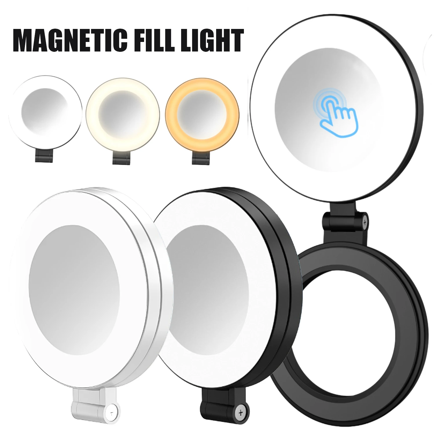 

Universal Mobile Phones Tablet Foldable Mini Magnetic Fill Light For Makeup Vlog Selfie Lights Magnet Video Flashes Lamp