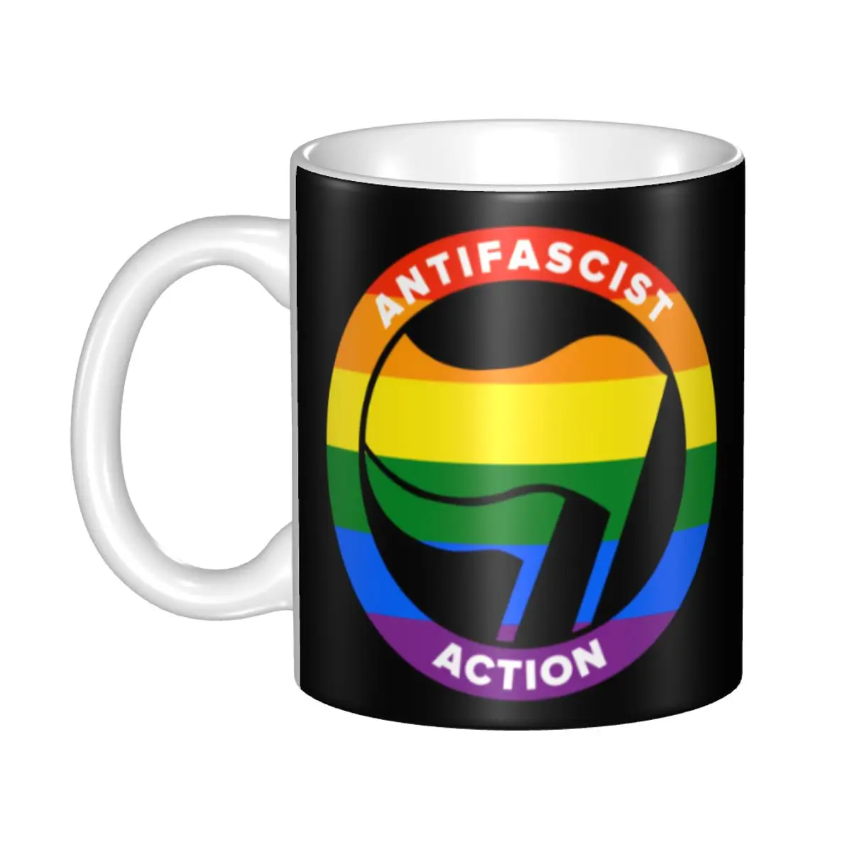 

Personalized LGBT Flag Antifa Coffee Mugs DIY Ceramic Tea Milk Cups