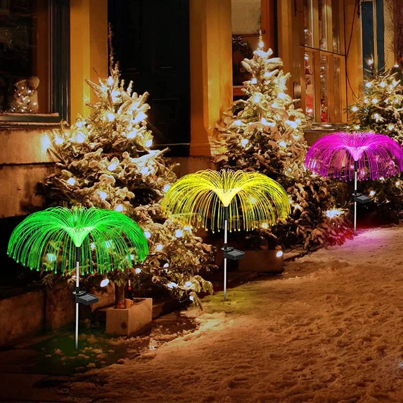 Solar LED Lights Outdoor Lighting Shower Waterproof Sun Powered LED Light Landscape Lights for Garden Patio Christmas Decor