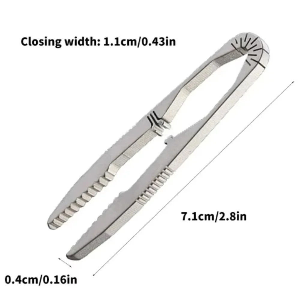 Keychains Emergency Camping Tweezer Small Size Portable Titanium Alloy Tweezer CNC Machining Snap Lock Pocket Tool Camping