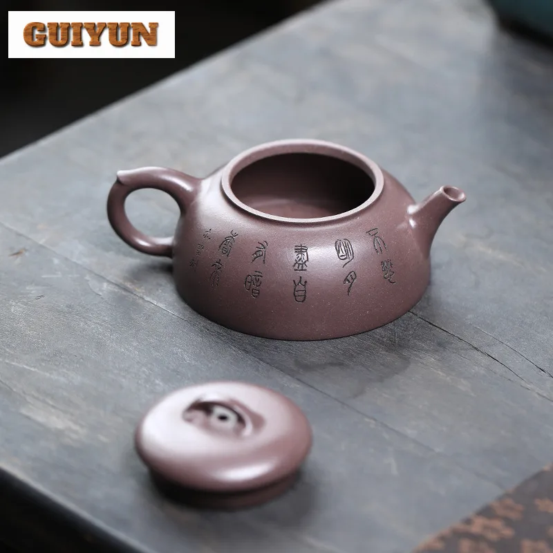 140ML Aesthetic Yixing Purple Clay Teapots Handmade Pot Raw Ore Purple Mud Tea Maker Kettle Chinese Zisha Tea Set Ornaments Gift