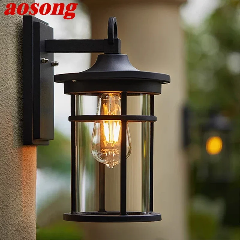 

AOSONG Contemporary LED Outdoor Wall Lamps Electric Simplicity Waterproof Balcony Hallway Courtyard Villa Gate Hotel