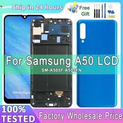 100% Tested For Samsung A50 SM-A505FN/DS A505F/DS A505 LCD Display Touch Screen Digitizer With Frame For Samsung A50 lcd