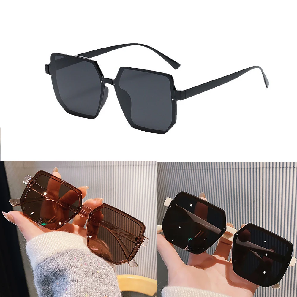 3 Pcs/Set Big Frame Vintage Sunglasses Women Men Square Sun Glasses Eye Glasses Goggle for Male Female Polygon Sunglasses ﻿ ﻿