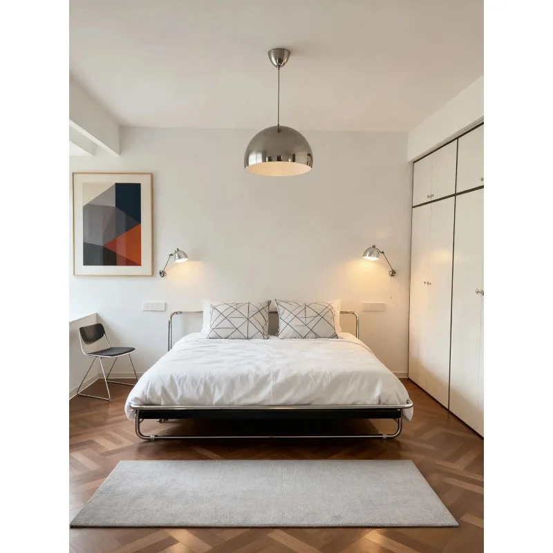 Carbon steel bed suspension bed, small apartment stainless steel shelf bed