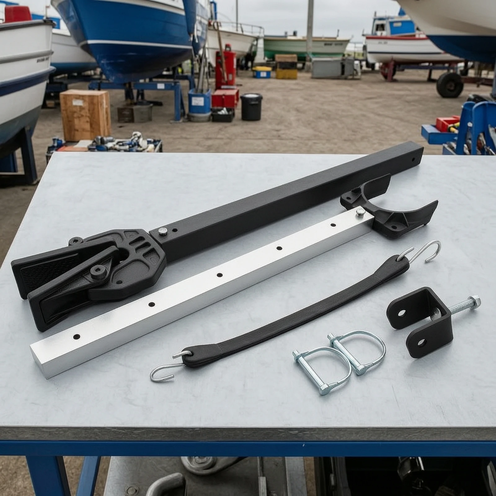 Outboard Motor Bracket Clamp-on Outboard Motor Support Black Corrosion-Resistant for Anglers, Boats