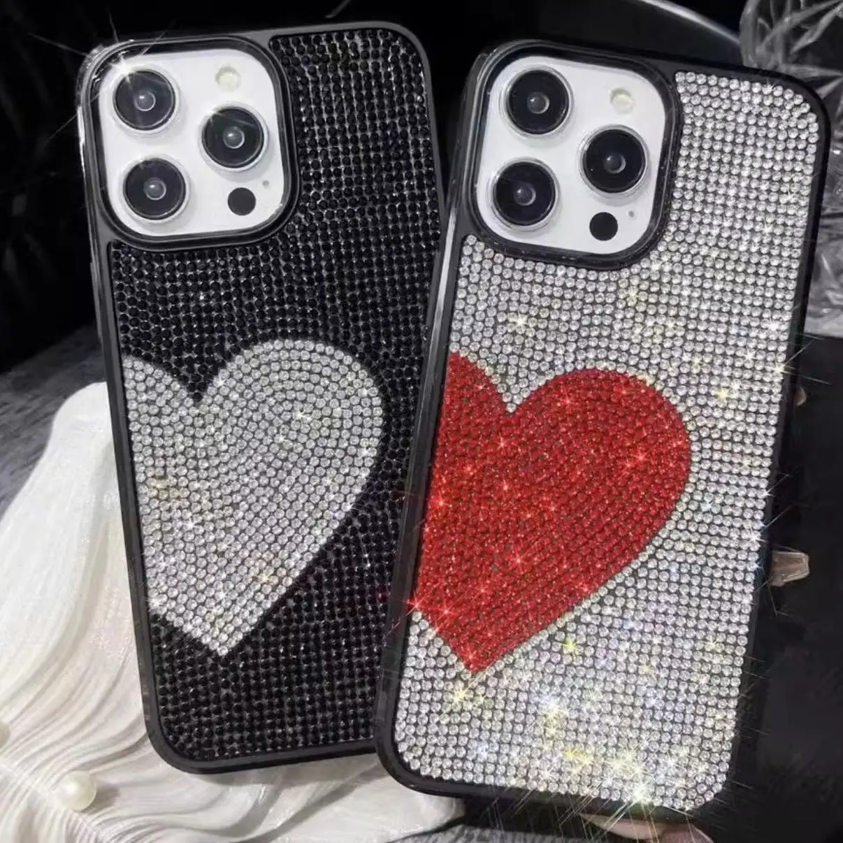 Fashion Diamond Brand Bling Glitter paillettes Bling custodia per telefono per Iphone 15 14 12 13 Pro Max Shine Cute Animal Love Heart Cover