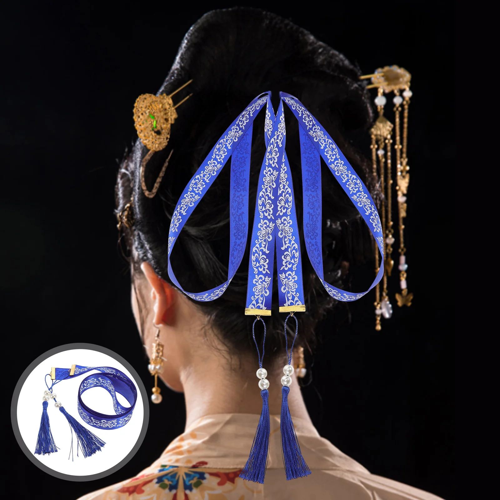 

1 Pair Chinese Style Tie With Tassel Hanfu Cosplay Ribbon Traditional Retro Decor For Women Teens Festival Party Costume Long