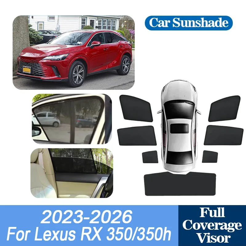For Lexus RX 350 350h Accessories 2023~2026 2024 2025 Rear Window Sun Shade Covers Visors Sun light Shield Net UV Protector Mesh