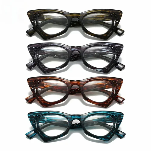 Imagen 2 del producto Gafas de lectura tipo ojo de gato para mujer, anteojos Unisex para hombre y mujer, antiluz azul, para ordenador, visión de lejos, gafas para presbicia terminadas a + 4,0