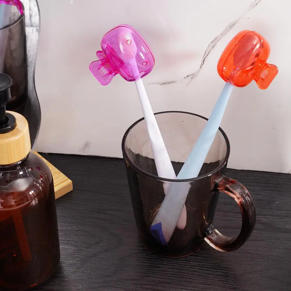 4Pcs Dust Proof Toothbrush Storage Clip Travel Toothbrush Head Covers Portable Plastic Toothbrush Box For Household Travel ﻿