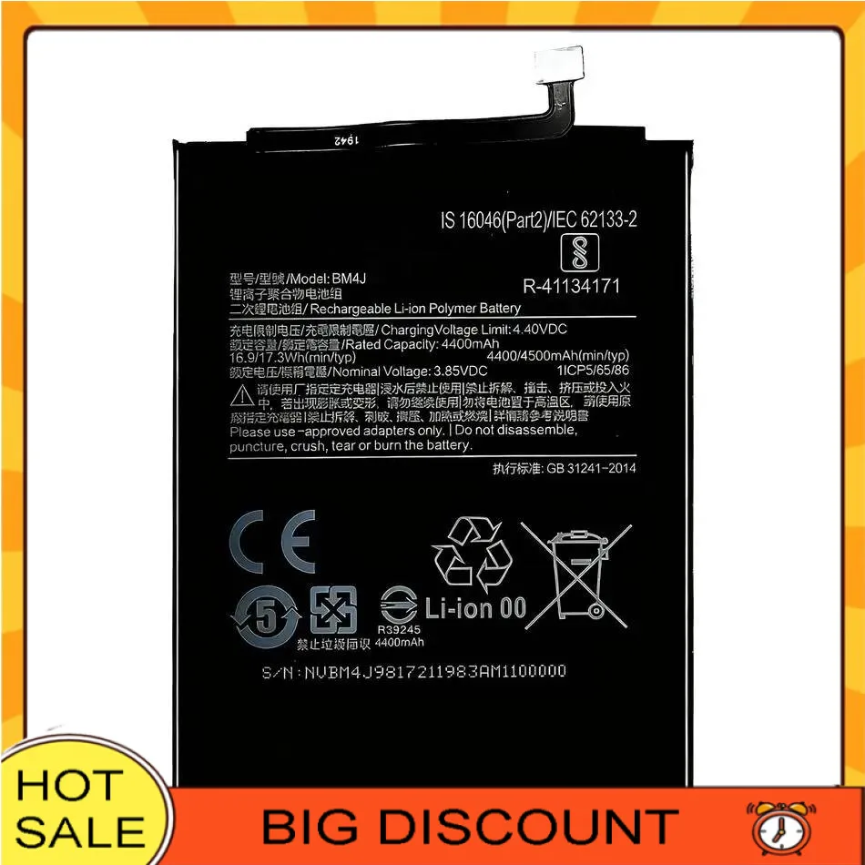 

Fast Charging For Xiaomi Redmi Note 8 Pro Note8 BM4J Environmentally Friendly 4500Mah Mobile Phone Battery