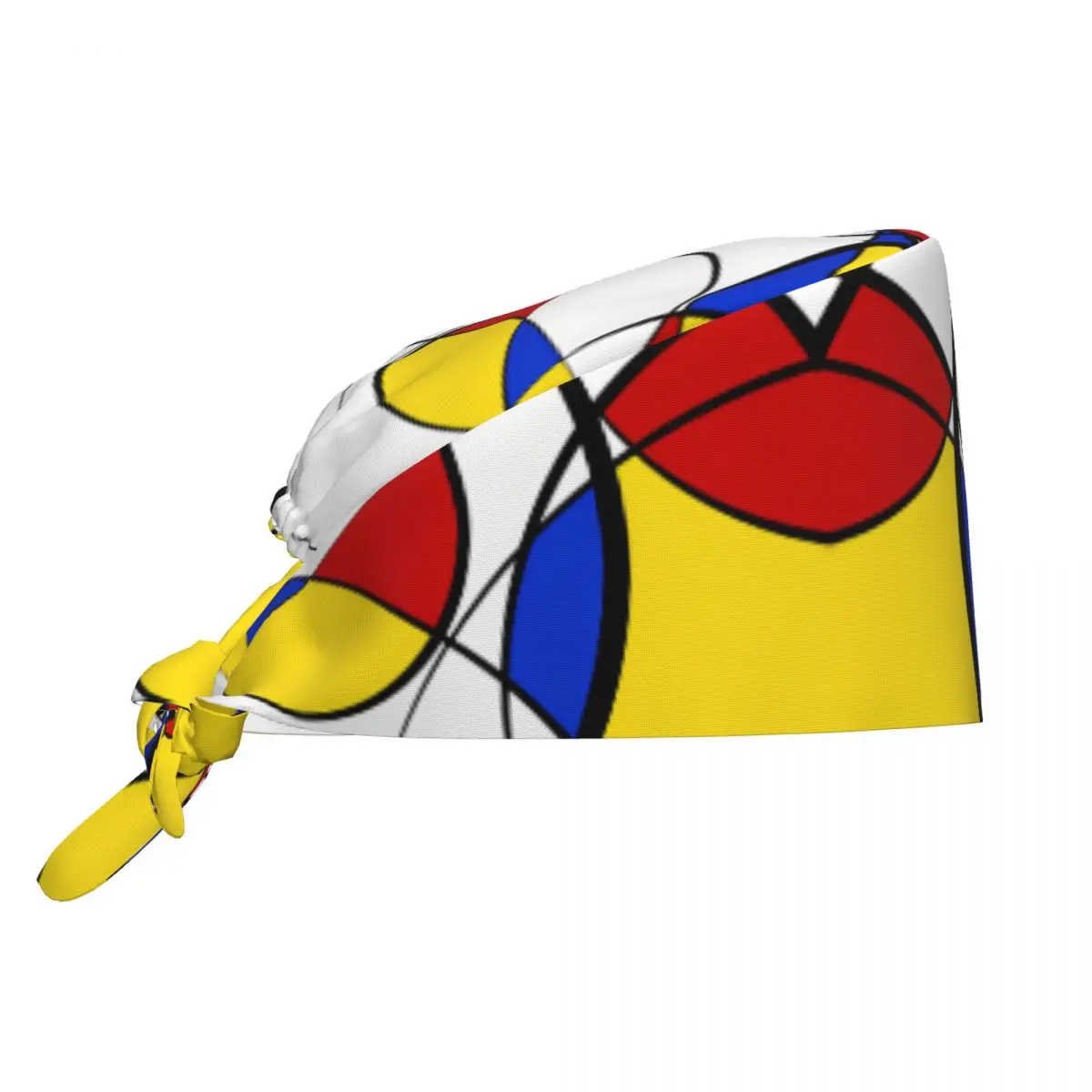 Working Caps For Unisex Women Piet Mondrian Pop Art 1960s Nurse Hat Adjustable Work Scrub Cap Fashion Tie Back Medical Hat