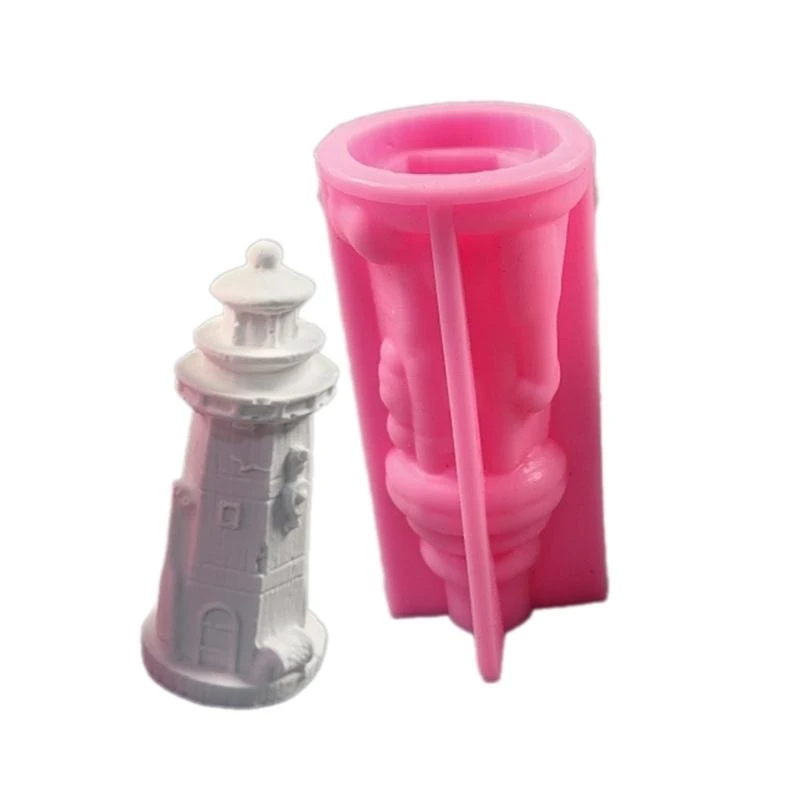 J0MC Lighthouse Sculpture Silicone Molds قوالب الجص لزخارف المنزل الحرفة