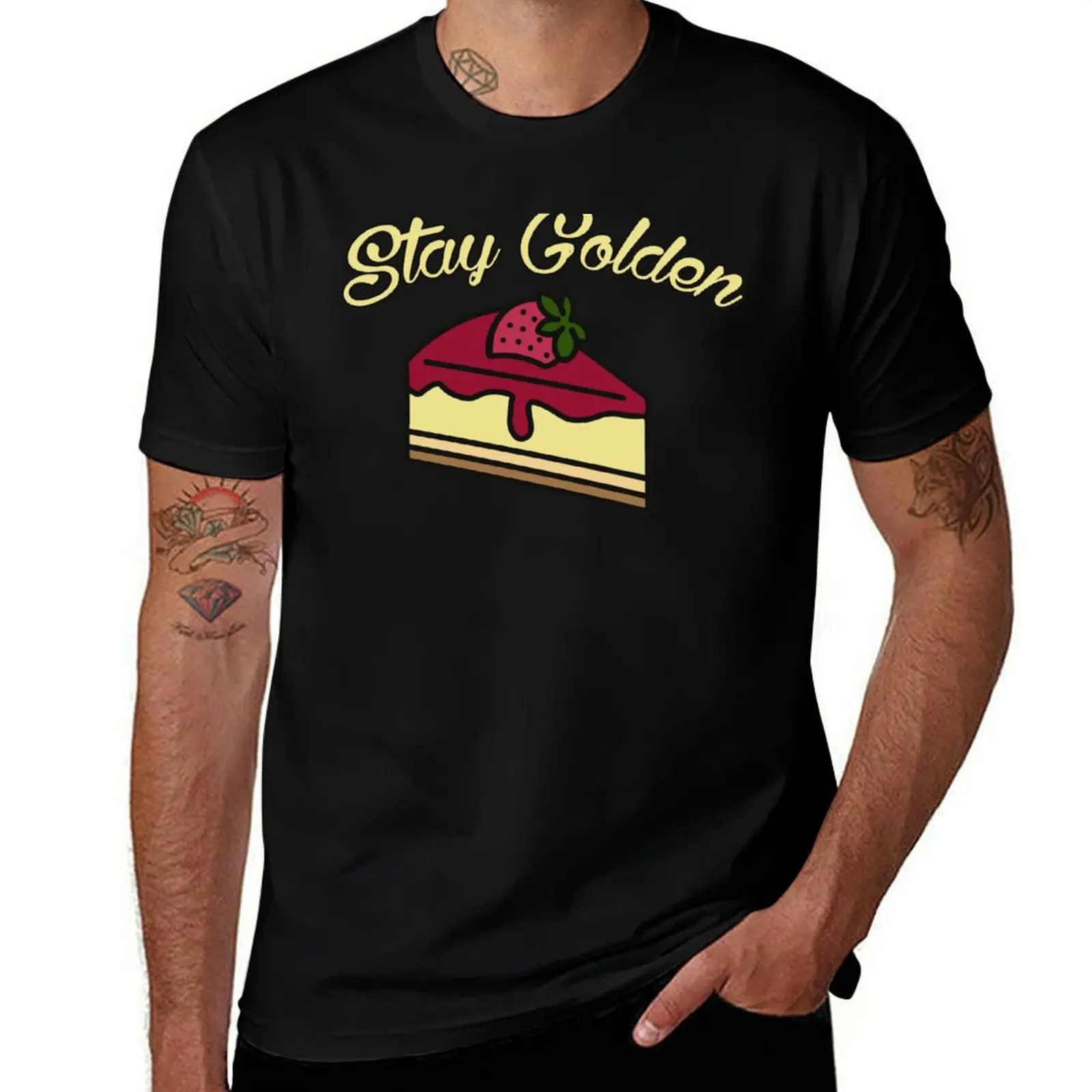 

Golden Girls Inspired Stay Golden Cheesecake Dessert T-Shirt t shirts cotton 100% man t shirt designer T-Shirt