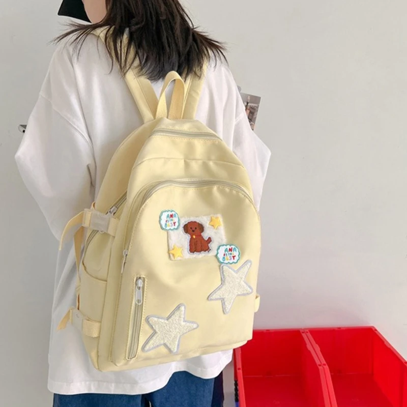 Mochila escolar elegante prática, casual, nylon, para mulheres, homens, laptop, feminina, bolsa para livros