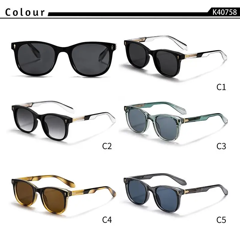 HBK Retro Herren-Sonnenbrille, klassisch, polarisiert, mit Propionsäure-Pin, quadratischem Rahmen, Damen-Outdoor-Brille, unverzichtbar, UV400 – Detail 3