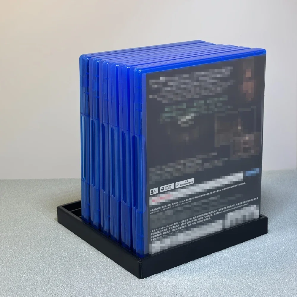 8 Slot Game Disc Organizer Storage Shelf For PS5 PS4 PS3 CD Game Case Holder Console Accessories Display Stand Tower Black