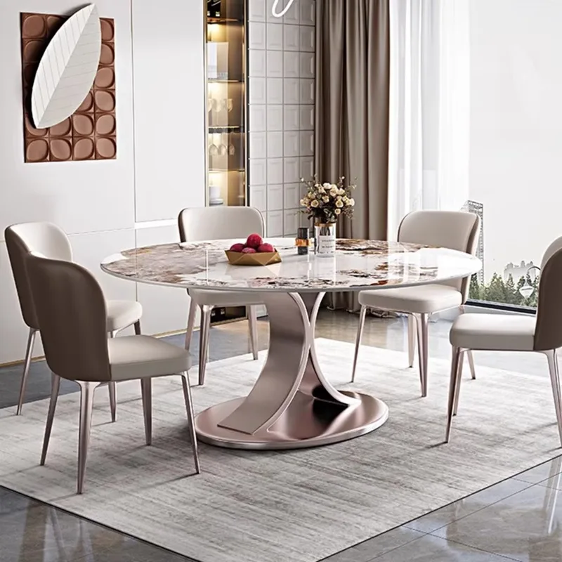 

Cheap Modern Minimalist Dining Table With Small Rotatable Top Simple Designer Dining Table Set Hot Sale Dinning Table For Home