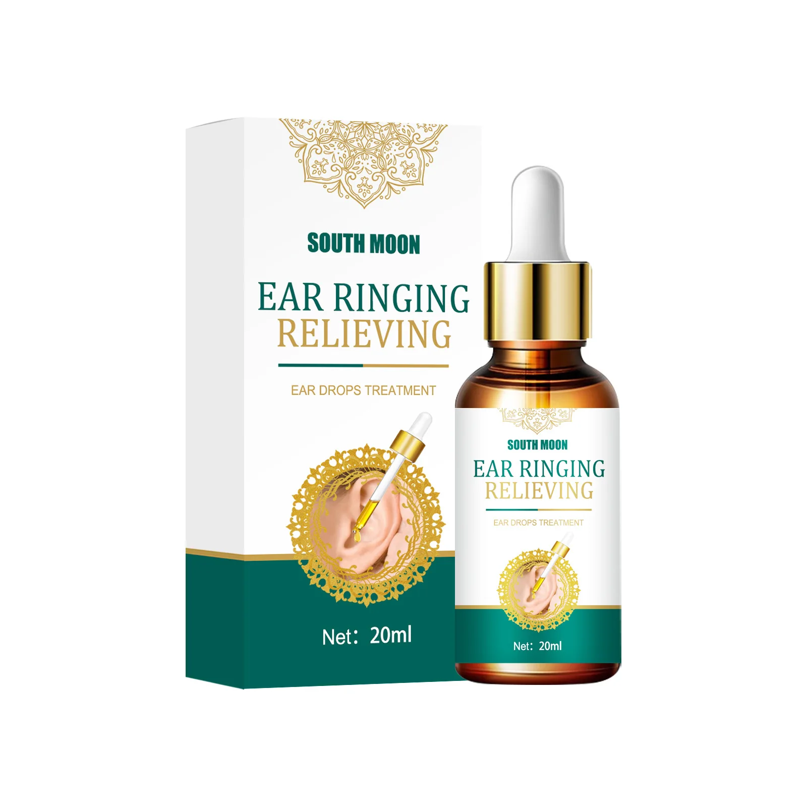 South Moon Ear Drops for Tinnitus Ear Ringing Relieving Deafness Ears Swelling Discharge Otitis Media Fluid Health Care 20ml