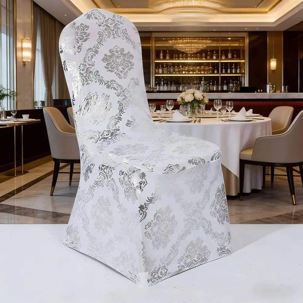 Fodera per sedia stampata per decorazioni per feste di matrimonio, design in spandex, compleanno, sala da pranzo, hotel, spettacolo
