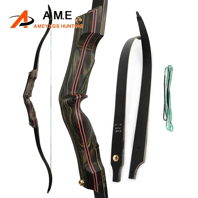 

62inch Recurve Bow 30-60lbs Archery Bow CNC Machined High Performance Takedown Split Bow 17" Riser Right Hand Shooting Hunting