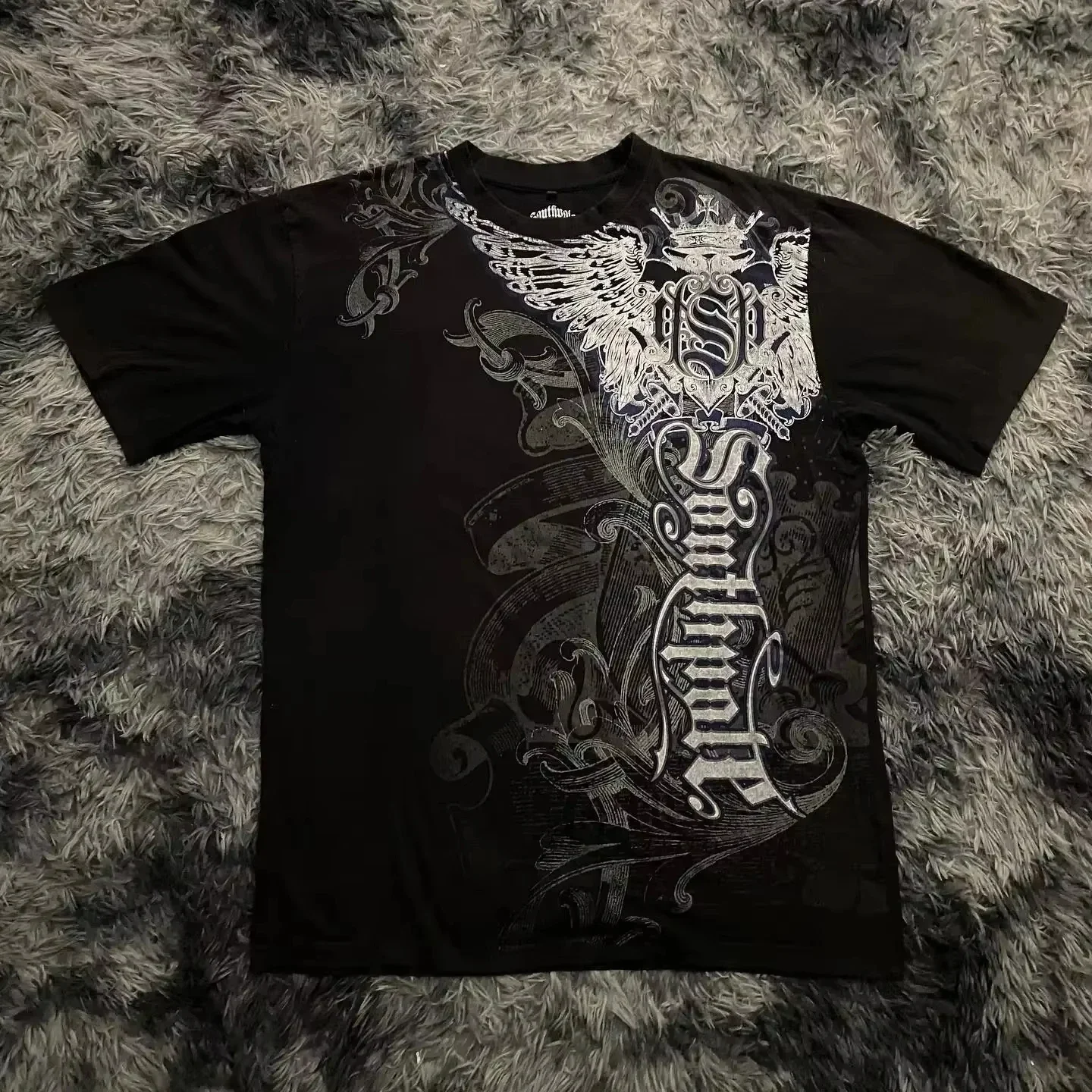 Klasyczny T-shirt w stylu Y2K Gothic z nadrukiem, oversize, koszulki high street, gotyckie bluzki z okrągłym dekoltem, bawełniane topy, nowe męskie i damskie T-shirty