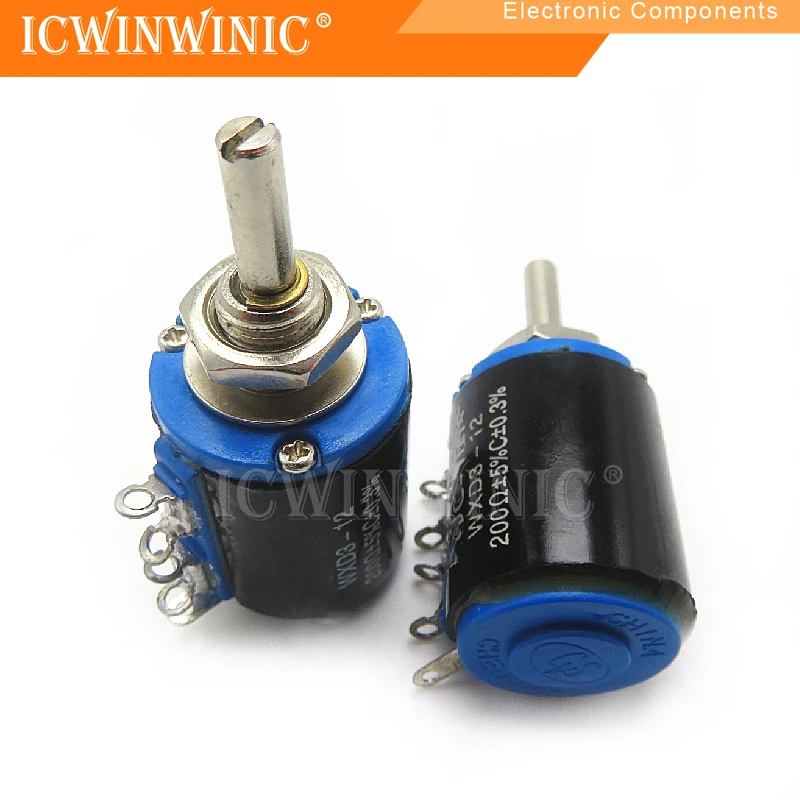 1piece Precision multi-turn potentiometer 5 turns short body WXD3-12-1W 200R