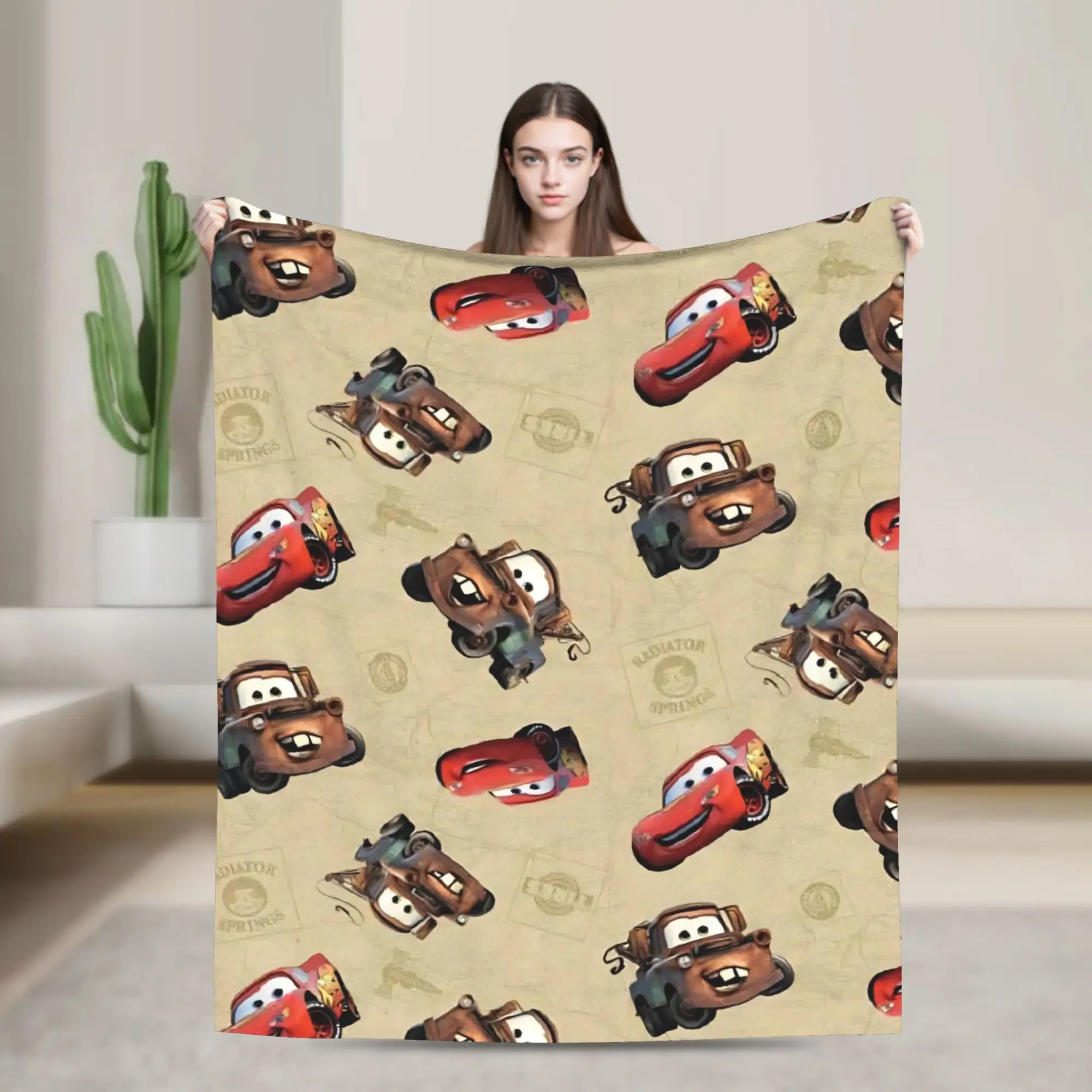 Cars L-Lightning M-McQueens Pattern Blankets Quality Warm Soft  Throw Blanket Spring Children Outdoor Aesthetic Bedspread