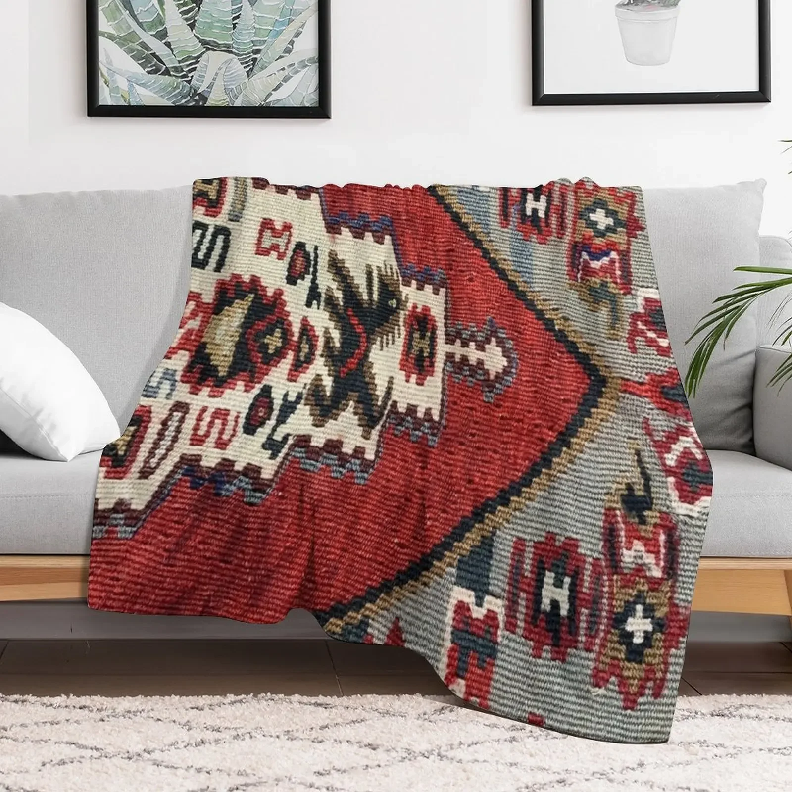 Decorative Kilim, Navaho Weave, Woven Textile Throw Blanket Year Round Soft Comfortable Blanket for Home