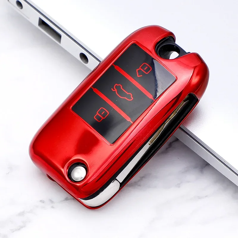 3 Button Colorful Soft TPU Remote Car Fold Key Case Cover For Roewe RX5 2017 Year for MG ZS Auto Key Shell Accessories Keychain