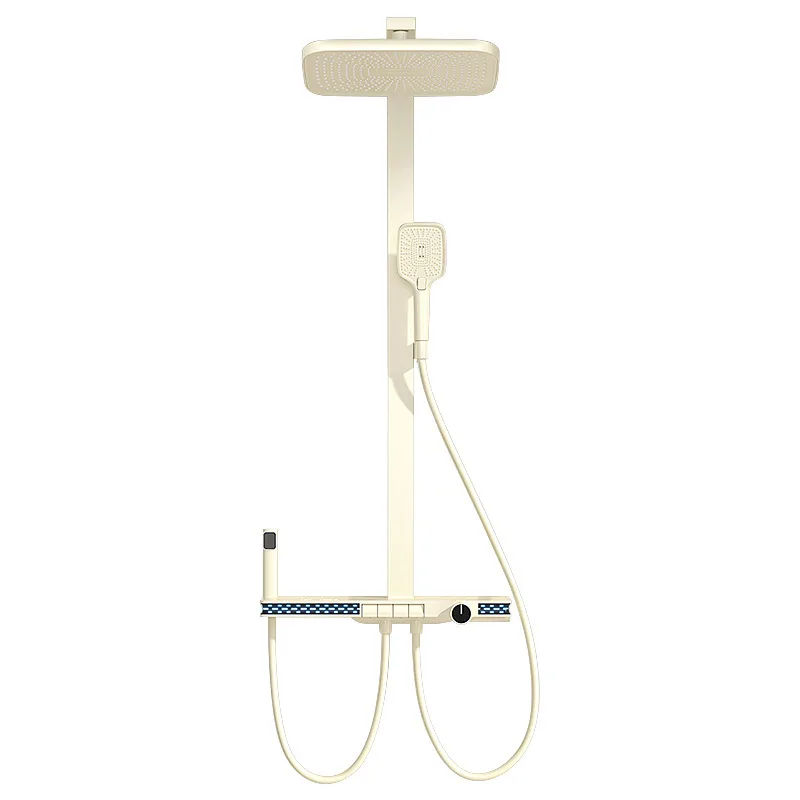 

Milky white, all copper, ambient light, shower, set, household, smart, constant temperature, digital display, shower.